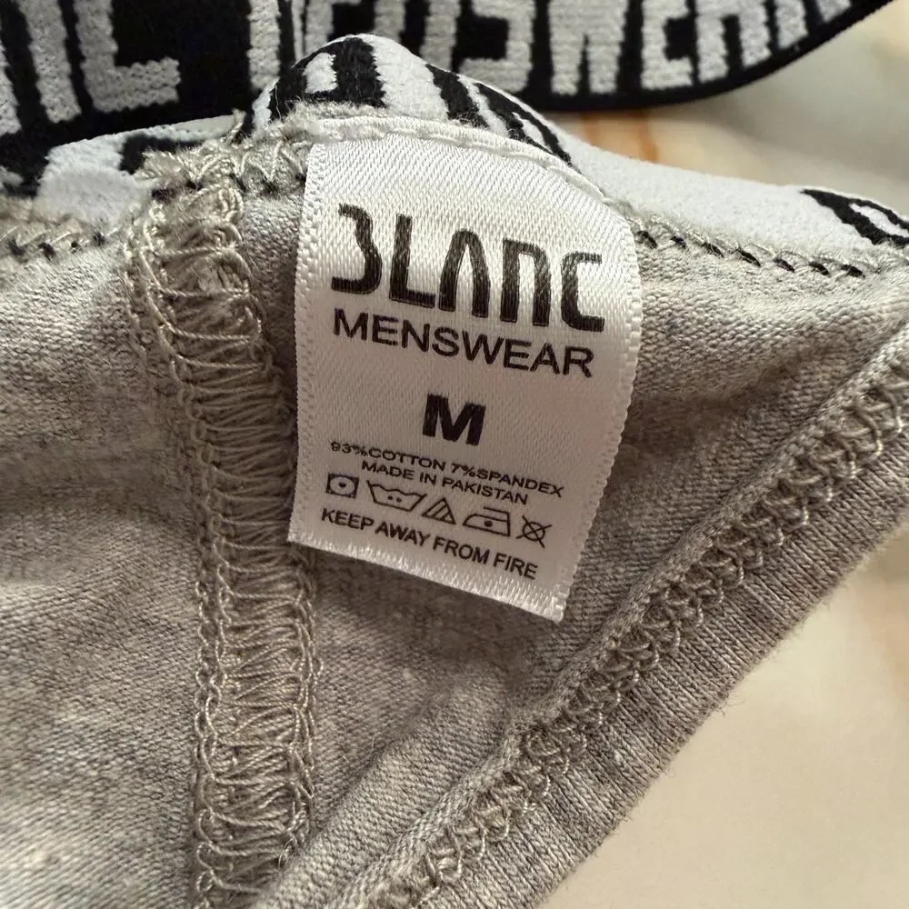 NEW Blanc Menswear Cotton BL4326 Contour G-String Thong Color Grey Size Medium